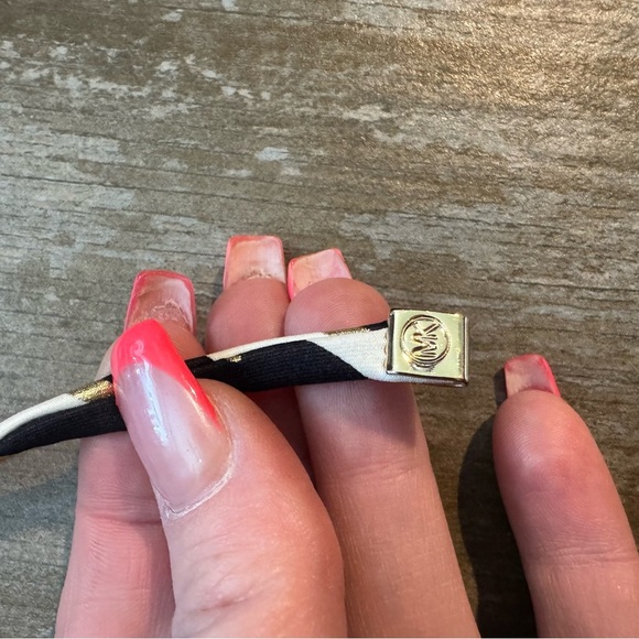 Michael Kors Zebra Print Bikini Top - Black, White, Gold - Picture 6 of 9